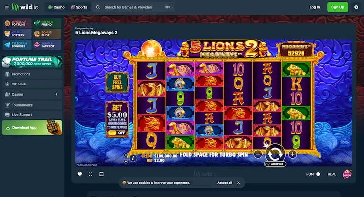 5 Lions Megaways Bildschirmfoto 2
